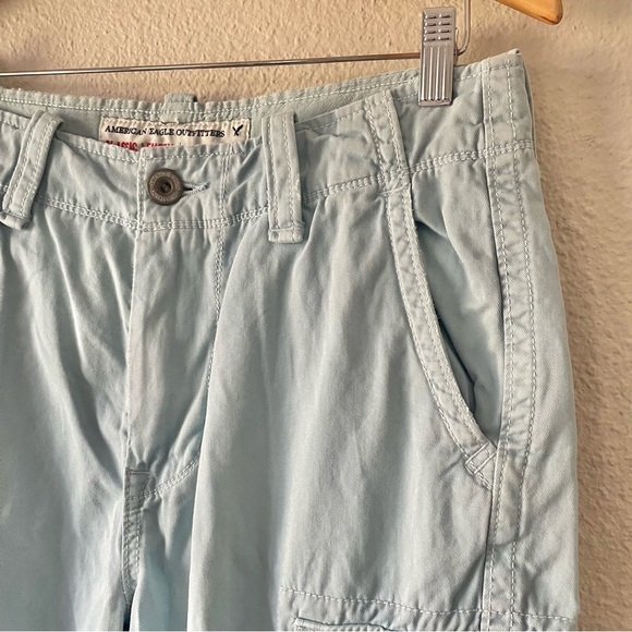Y2K 2000s American Eagle Cargo Shorts Mens 30 Blue Preppy Paratrooper Classic - Picture 5 of 16